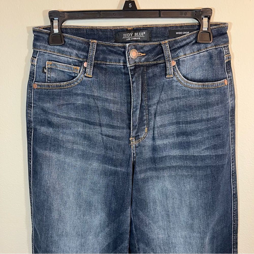 Judy Blue Wide Leg Crop Jeans Dark Wash 5/27 Women’s‎ - Picture 2 of 11